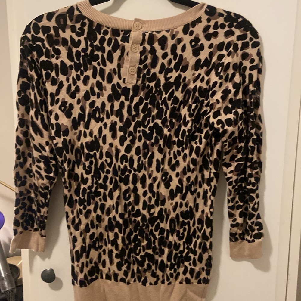 3/4 sleeve length sweater - leopard print - Picture 5 of 6